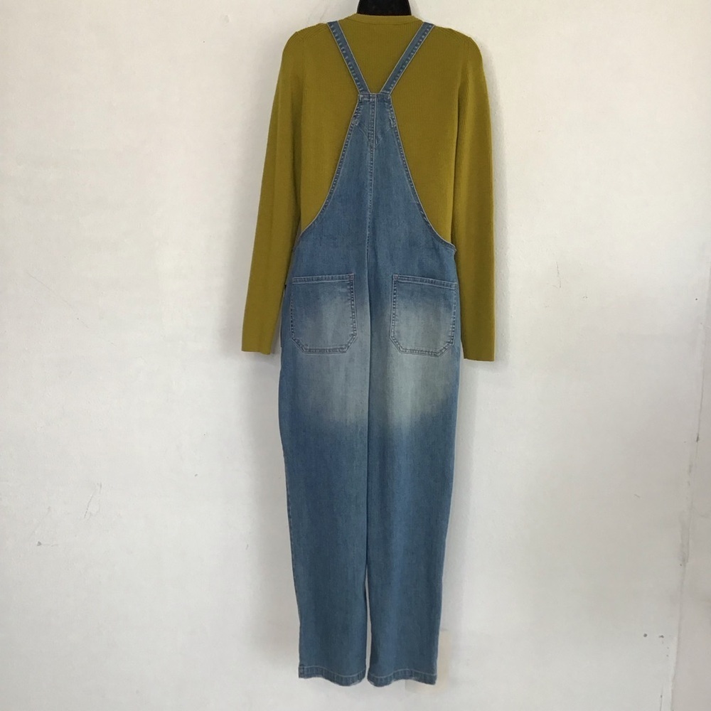 NWT- Jordache Women Vintage Blue Acid Wash Denim Y2K Farmhouse Jumper SZ S - Picture 2 of 9